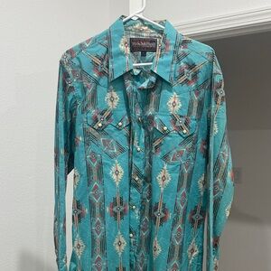 Roar Men's Turquoise Casual Button Down Shirt